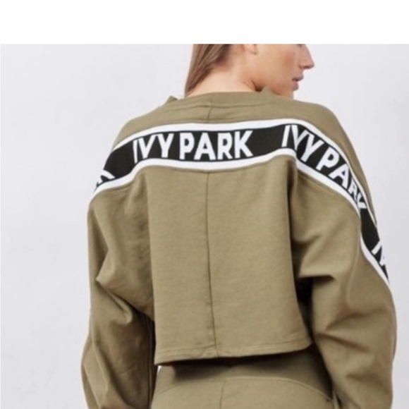 IVY PARK Tops - Ivy Park Women’s LogoTape Crop Sweatshirt, Dolman Sleeve Size Large. NWT